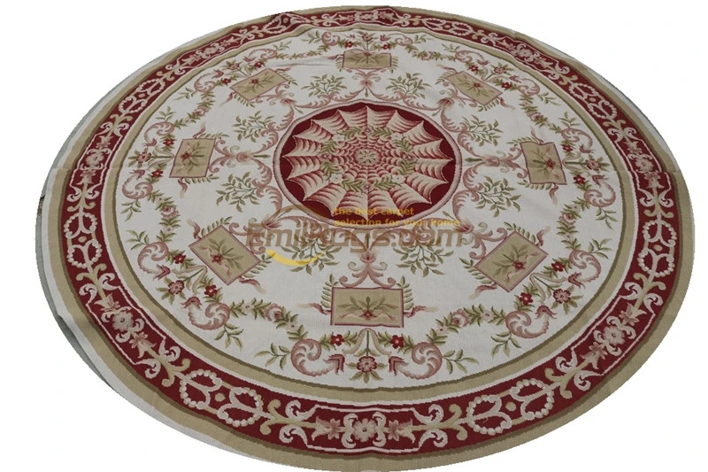 

Antique Needlepoint Brick Carpet Beautiful Perfect Aubusson Needle-point Rug Or Tapestry Home Decoration Carpet Round