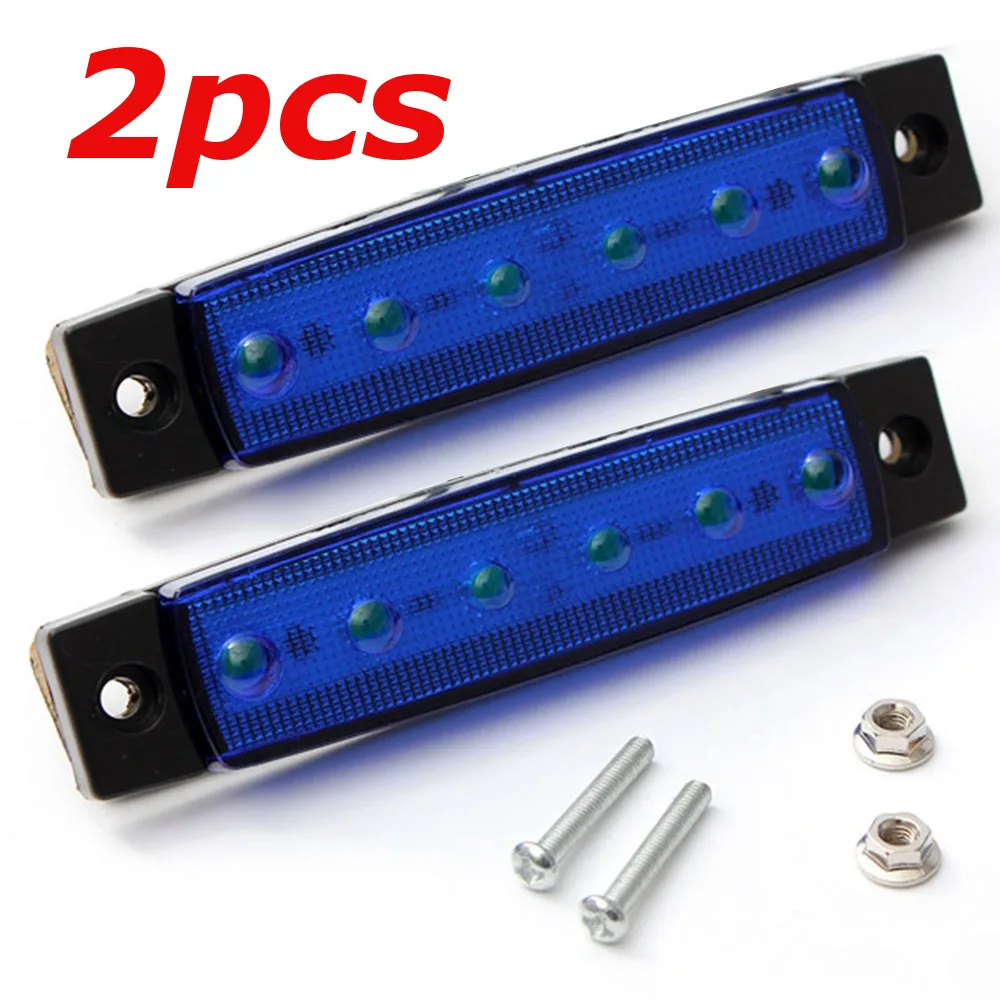 10x/4x/2x светодиодный 6 SMD Грузовой автомобиль Прицеп боковой маркер индикаторы поворота автомобиля тормозной задний Предупреждение ющий задний светильник 24 в 12 В - Цвет: 2x Blue