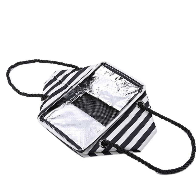 Портативная изолированная сумка для ланча полосатые термосумки детский тоут