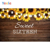 yeele wooden board sunflower light party deco birthday photography background photographic customized backdrops for photo studio