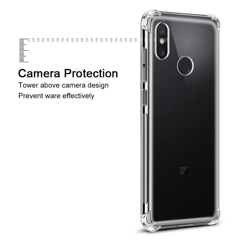 Anti-collision cover transparent TPU soft silicone protection case for Redmi 6 4 5 note 4X pro For xiaomi noet 2 3 MI5S plus |