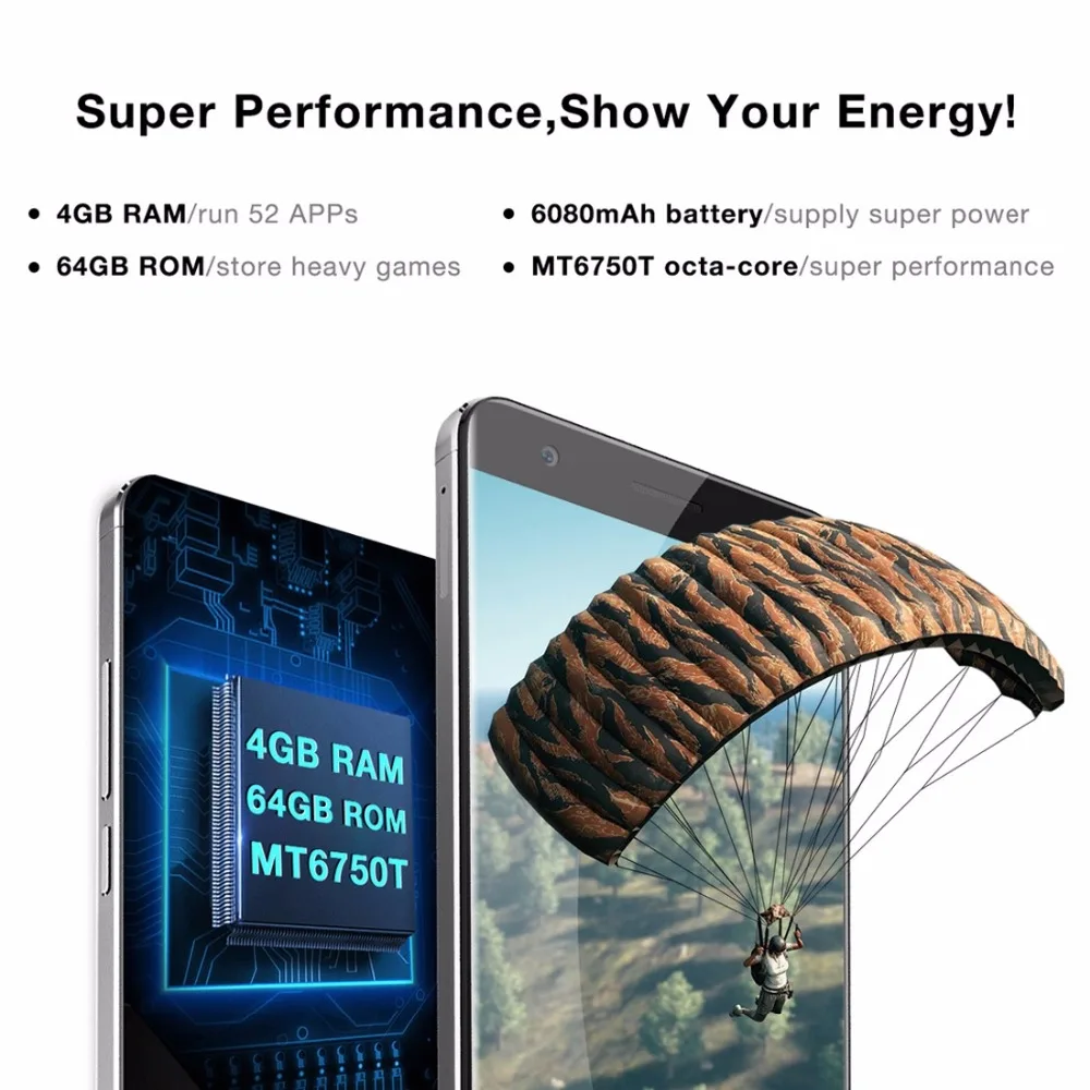 OUKITEL K6000 плюс мобильного телефона 6 4G B Встроенная память Оперативная 5 ''Android 7 0