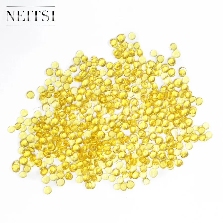 Neitsi волосы Fusion желтый# Кератиновый Клей Инструменты для кератиновых наращивания человеческих волос 400 шт 45 г/упак. клеевые гранулы бусины