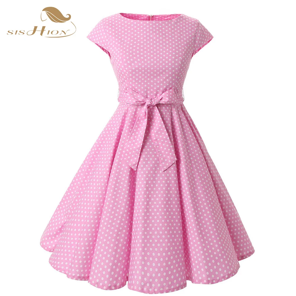 Женская винтажная одежда в горошек стиле Одри Хепберн 50 х годов|vestidos plus|rockabilly