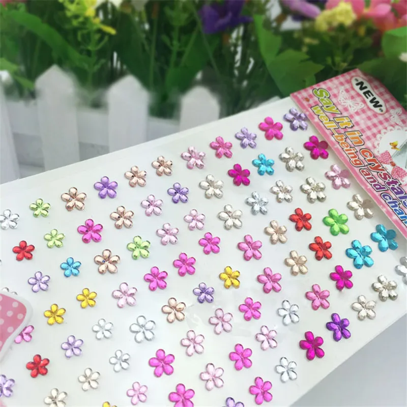 1 Лист Цветок Формы Мотив Стразы Плоской задней Бусы Наклейка Телефон Автомобиль