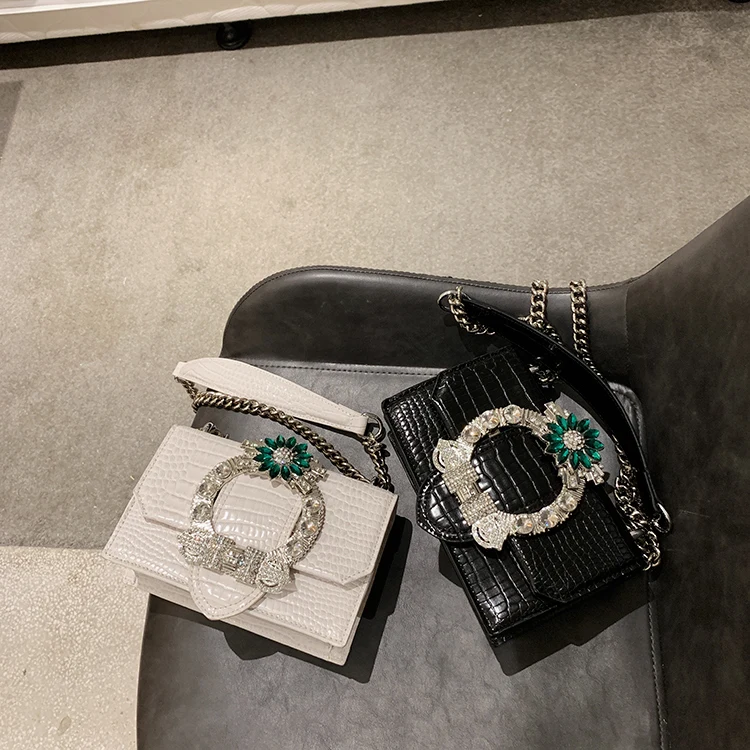 Женская Кожаная мини-сумка TekiEssica сумка-мессенджер из змеиной кожи со стразами и