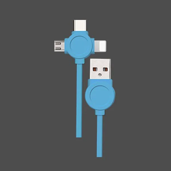 3 In 1 Lighting Micro USB Type C Charger Wire 8 Pin for IPhone X 7 Plus XS Xiaomi Samsung Portable Data Charging Cable 1M Line | Мобильные