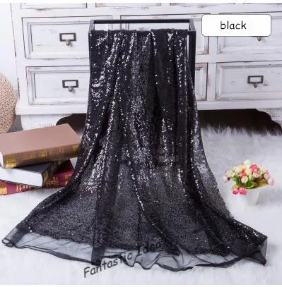 black 130x50 см DIY 3 мм блестка блестящая золотая, серебряная, блестящая ткань для одежды сценические вечерние свадебные украшения для дома - Цвет: black