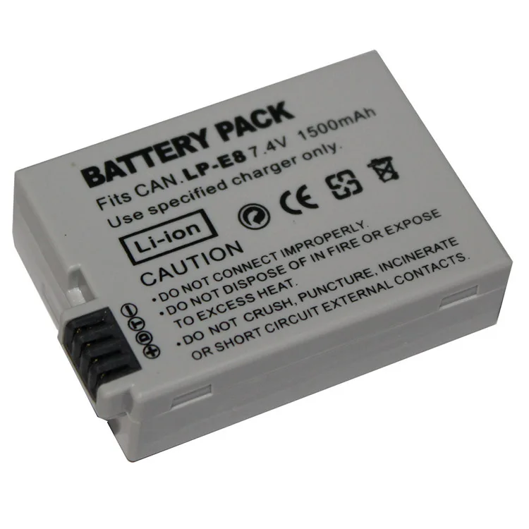 2pcs/lot 1500 mAh LP-E8 LP E8 Replacement Batteries Rechargebale LI-ion LPE8 Battery Pack For Canon 550D 600D 650D 700D | Электроника