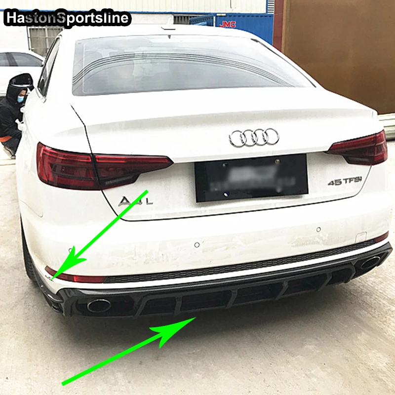 A4 B9 S4 SLine 3 шт. углеродного волокна диффузор, губа на задний бампер с боковыми сплиттер для Audi A4 B9 2016UP(только в том случае, Sline S4