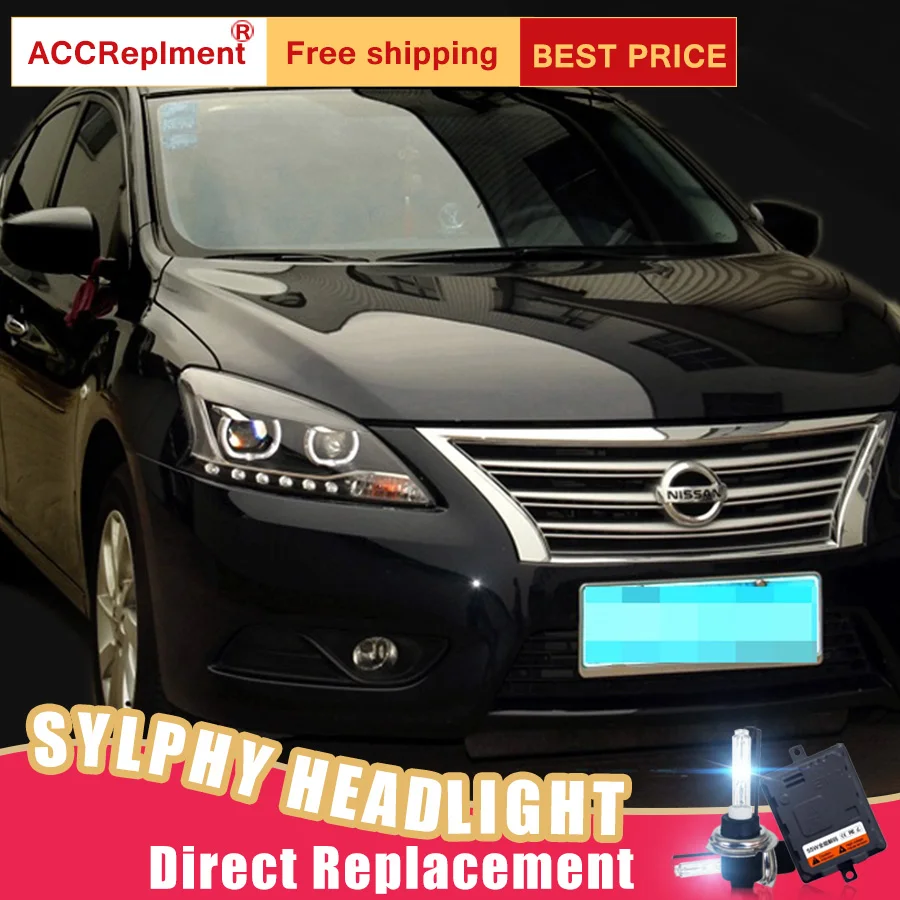 2Pcs LED Headlights For Nissan Sylphy 2012-2015 led car lights Angel eyes xenon HID KIT Fog Daytime Running Lights | Автомобили и