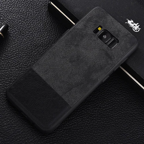 Ультратонкий Мягкий силиконовый кожаный чехол для телефона Samsung s8 s9 Plus, чехол для телефона Samsung s8 s9 Plus s8Plus, задняя крышка, чехол - Цвет: Black