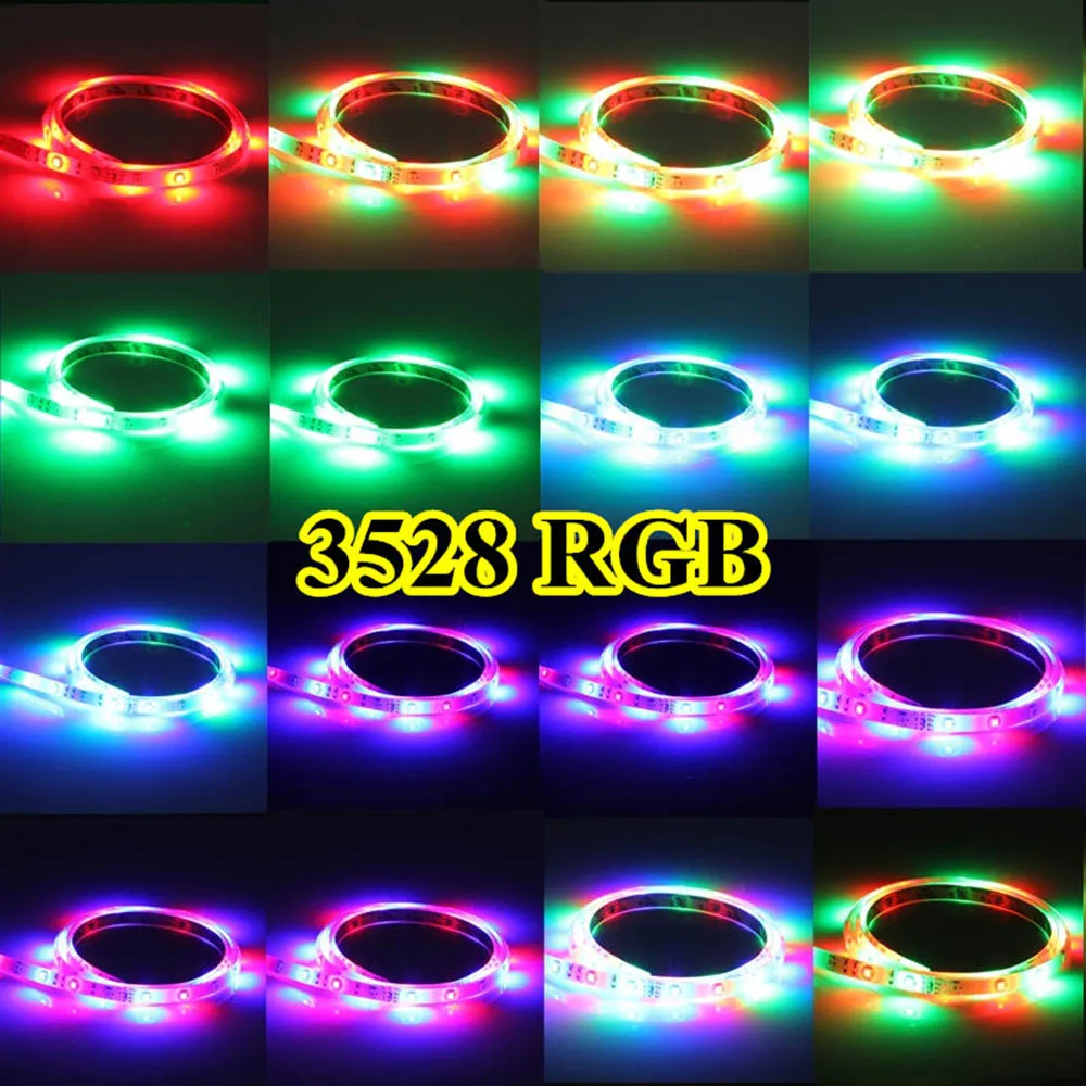 DC 12 В 5 м 300 светодиодный S RGB светильник SMD 3528 Диодная лента гибкий s + блок питания