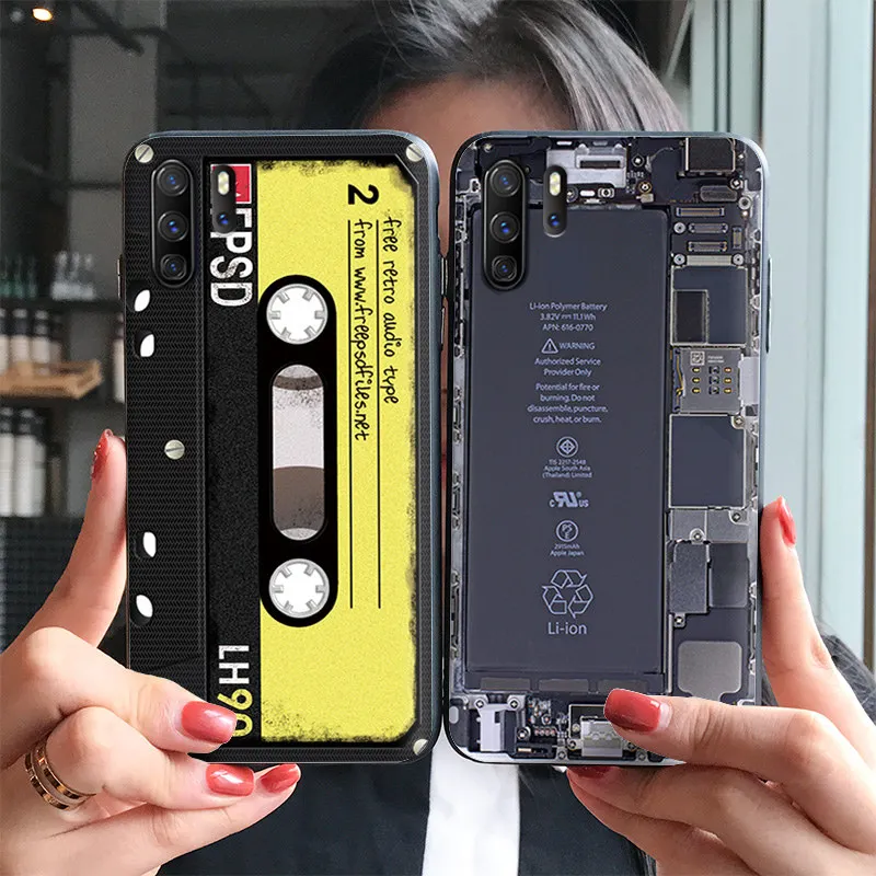 

Retro color radio tape case FOR Huawei P30 PRO P30 Relief cover embossed case P30PRO