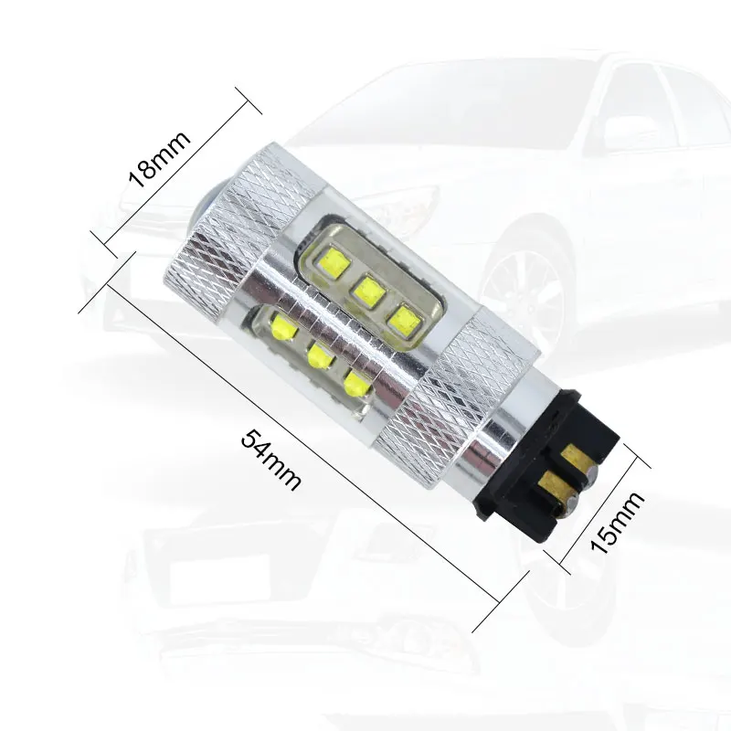2x Янтарный Желтый Белый 80 Вт Canbus PW24W PWY24W светодиодный фонарь для Audi A3 A4 A5 Q3 VW MK7 Golf CC