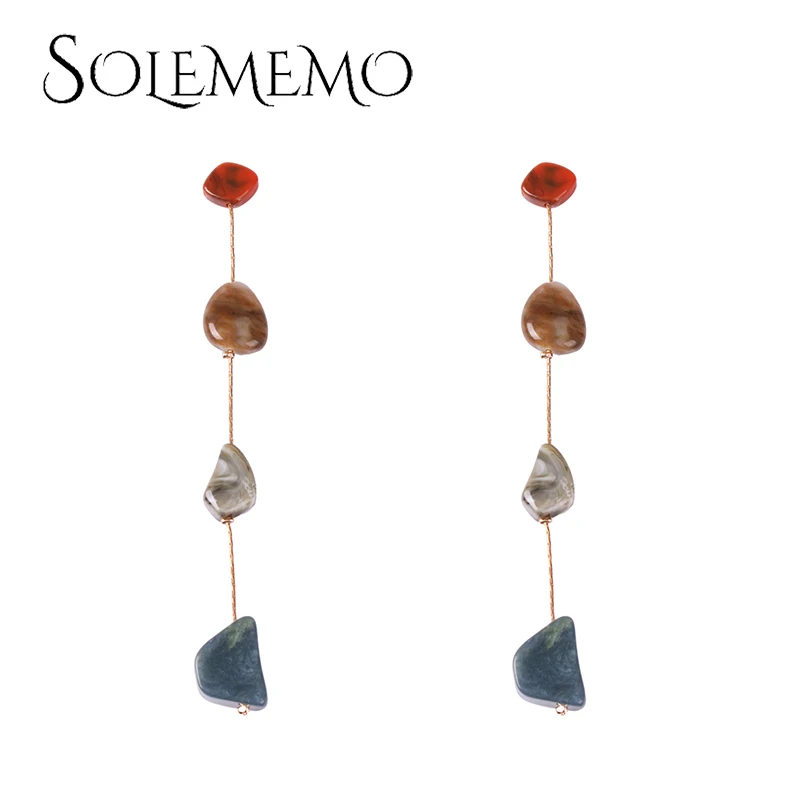 Женские серьги капли Solememo вечерние свадебные с натуральным камнем E54361