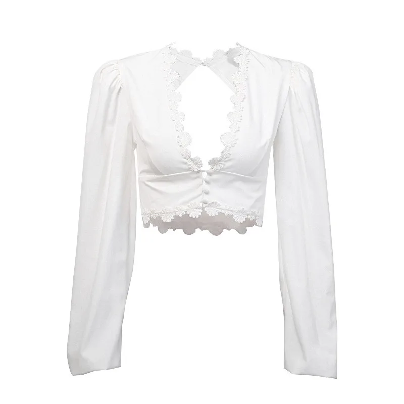 

Women Shirt 2019 Summer Sexy Backless T-shirt Korean Fashion Clothing Womens Long Sleeve Tops