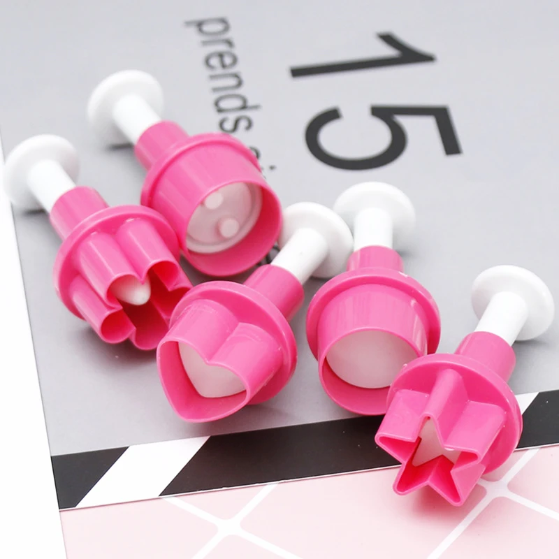 5 шт. Пластиковая форма для печенья торта звезда кнопка слива сердце бисквит