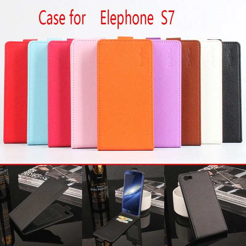 Для Elephone S7 чехол для телефона чистый цвет [вверх вниз Открыть] Вертикальный флип