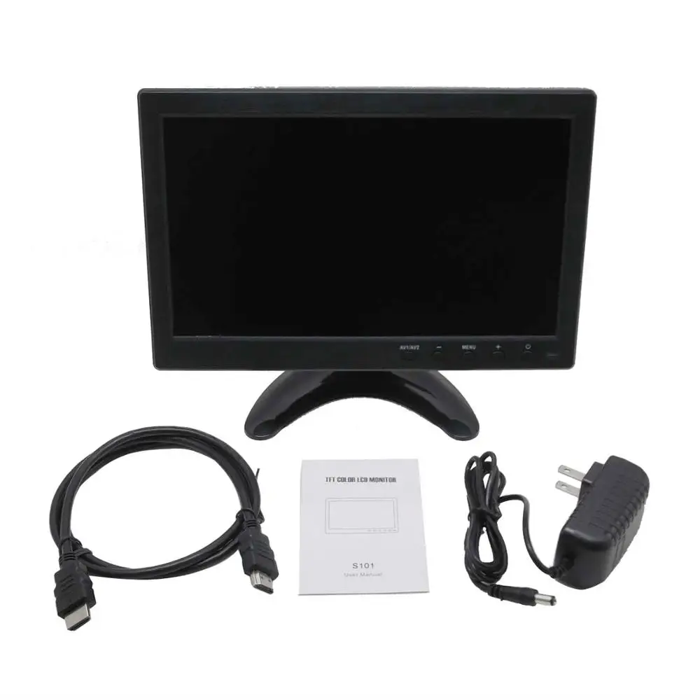Монитор 10 1 дюйма HD 1024*600 с Видео Аудио VGA AV BNC USB HDMI дюймовый дисплей для камеры