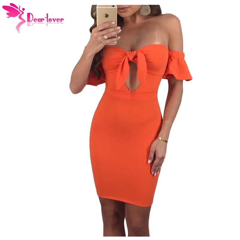 Dear Lover сексуальное с открытыми плечами платье Club Вечерние Короткие Lime