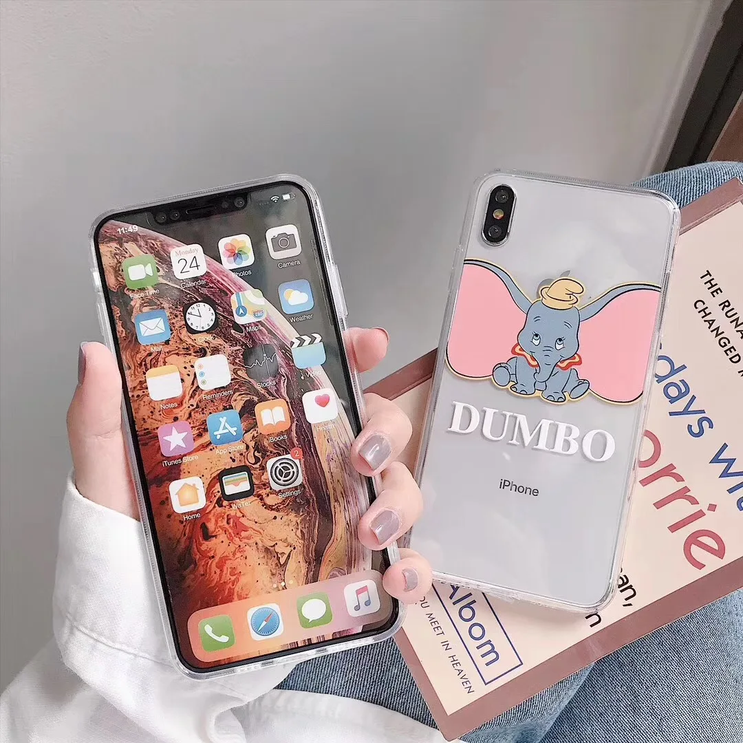 Милый мультяшный акриловый прозрачный силиконовый чехол для iphone X XS Max Xr 7 8 6 6s Plus