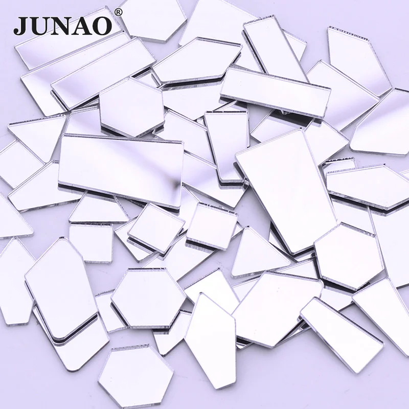 20 шт. прозрачные акриловые камни для украшения зеркала JUNAO разных