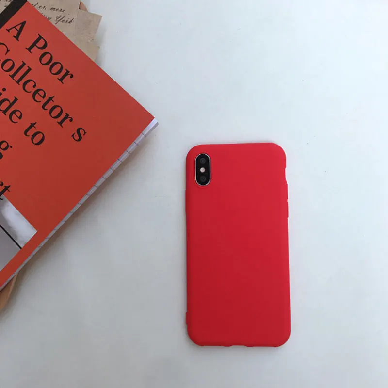 red TPU для iPhone XS Max SX XR чехол матовый однотонный силиконовый чехол для телефона для iPhone 7 8X6 6S Plus чехол для телефона - Цвет: red