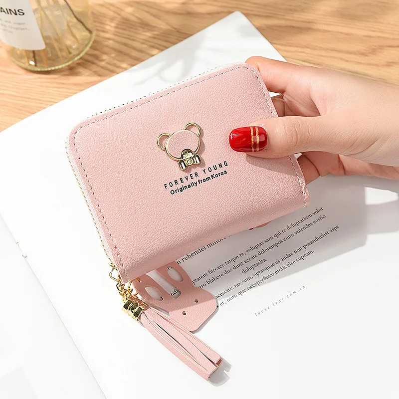 

2019 Tassel Women Wallet Small Cute Wallet Women Short Leather Women Wallets Zipper Purses Portefeuille Female Purse Carteras