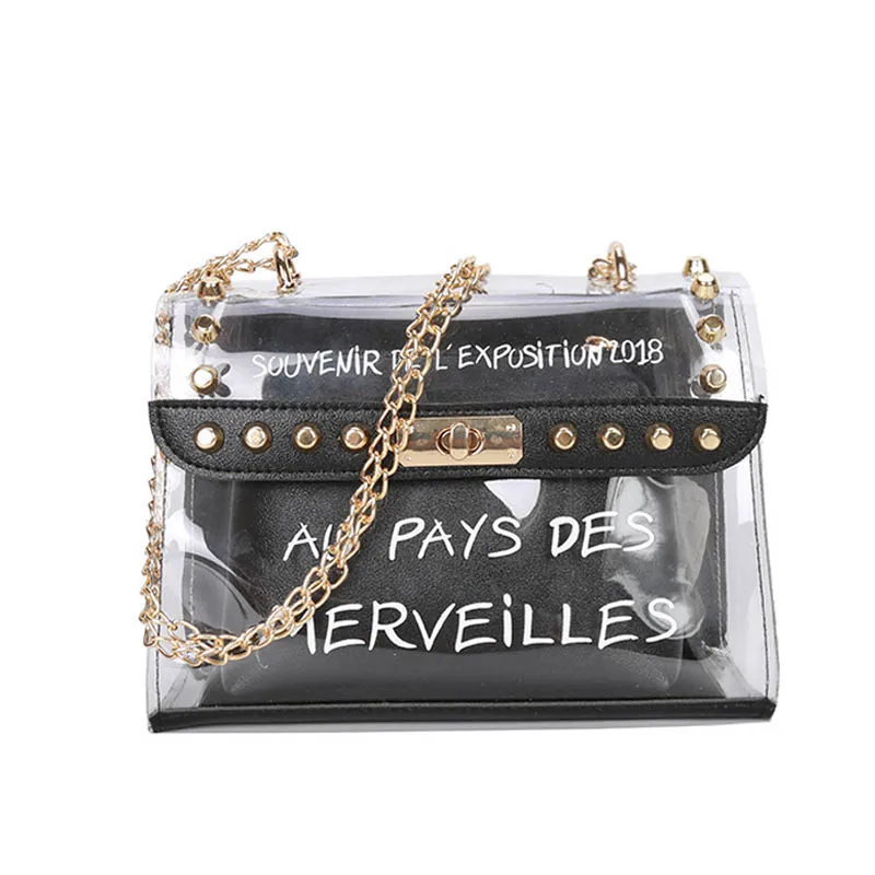 Fashion Sweet Women Lady Bag Clear Handbag Crossbody Composite Transparent PVC Chain Pouch Tote New BS88 | Багаж и сумки