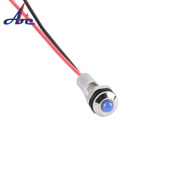 8 мм LED Пилот свет металлический шар водонепроницаемый сигнальная лампа 150 кабель
