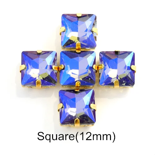12mm--20PCS 20 шт черный бриллиант AB формы смешивания размеры пришить стразы с коготь Flatback Стекло шитье стразами камни для Сделай Сам одежда B1152 - Цвет: 12mm--20PCS