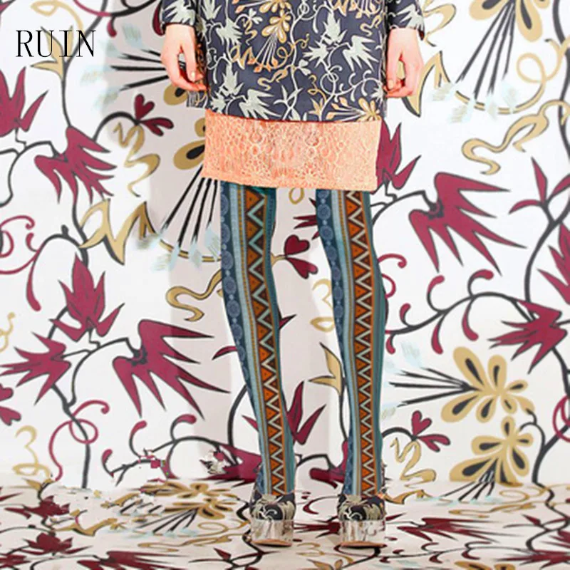 Колготки RUIN женские тонкие колготки с вертикальными полосками и принтом в