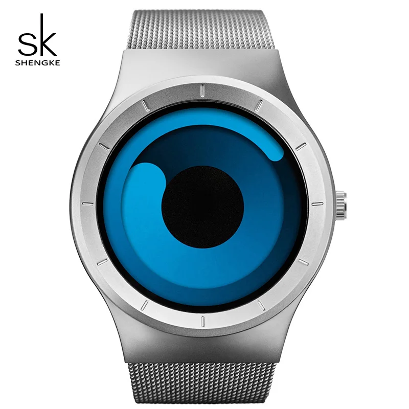 Blue Silver Steel Shengke Роскошные Кварцевые часы для женщин черный силиконовый ремешок спортивные часы Reloj Mujer Топ бренд SK креативные женские часы - Цвет: Blue Silver Steel