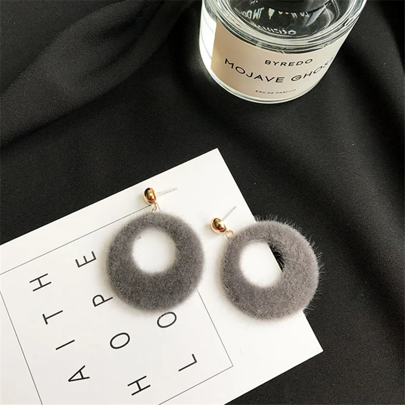 2019 Новое поступление Горячая Мода Bijoux DIY плюшевые ткани Brincos большой эффектный