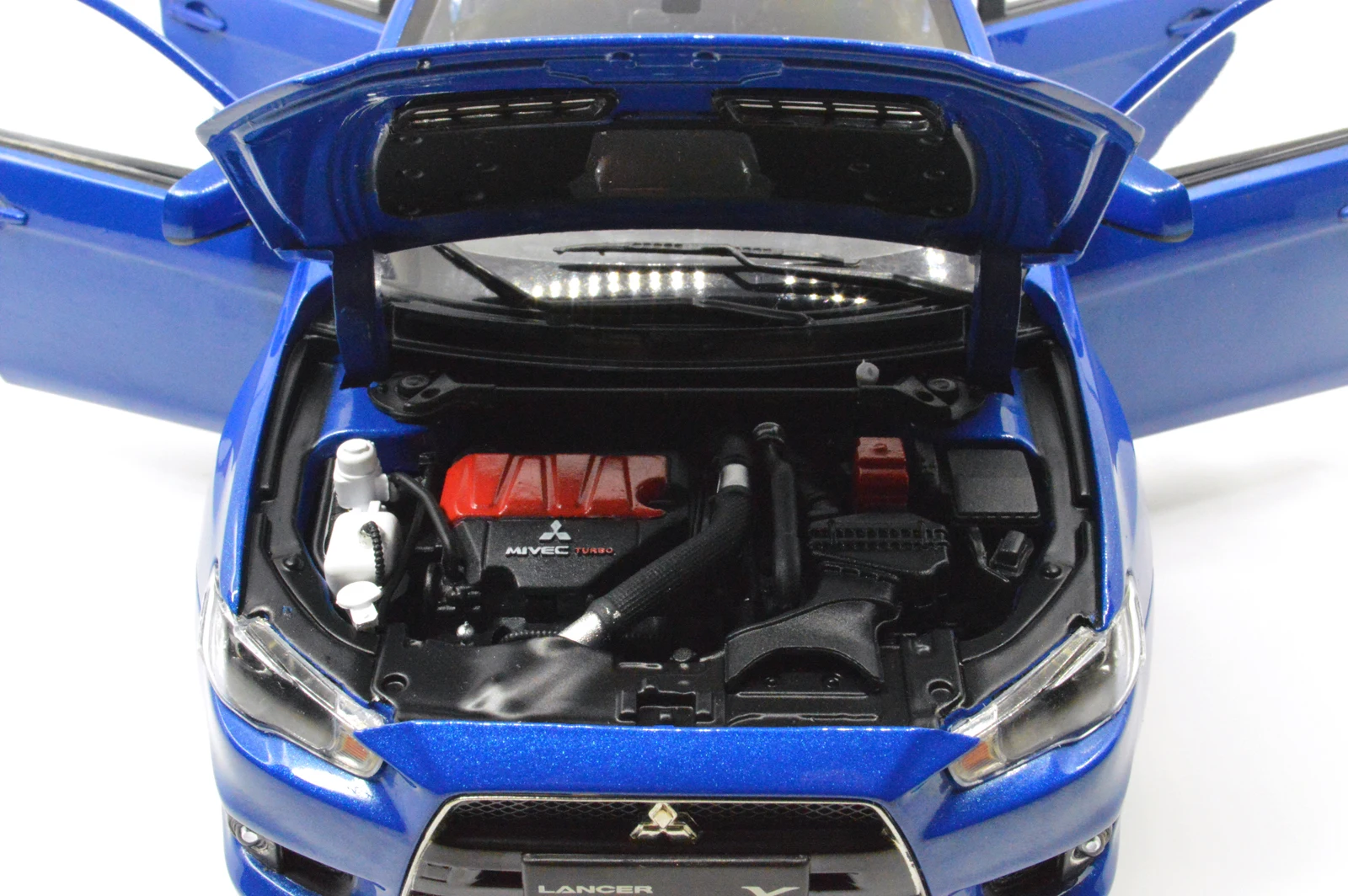 1/18 1:18 1 18 весы Mitsubishi Lancer EVO X Blue Diecast модель двери автомобиля открыть руль