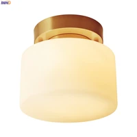 iwhd american country vintage ceiling lamps for home lighting hallway balcony porch glass copper led ceiling lights fixtures