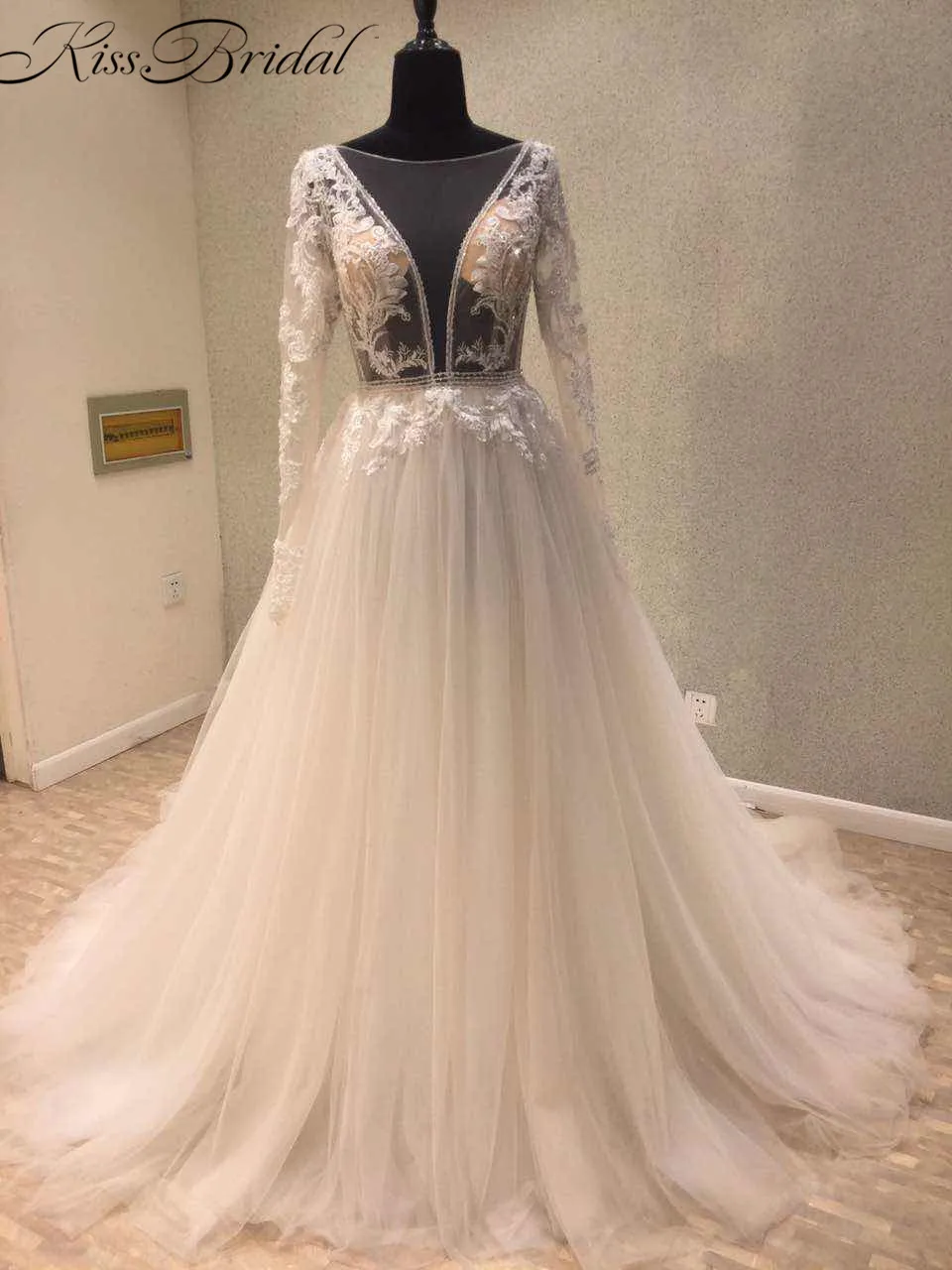 

Luxury Lace Ball Gown Long Sleeve Wedding Dresses 2020 Gelinlik Sweetheart Sheer Back Princess Illusion Applique Bridal Gowns