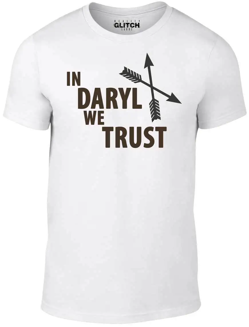 Мужская футболка s In Daryl We Trust забавная ходячий ужас зомби мертвые волки крутая