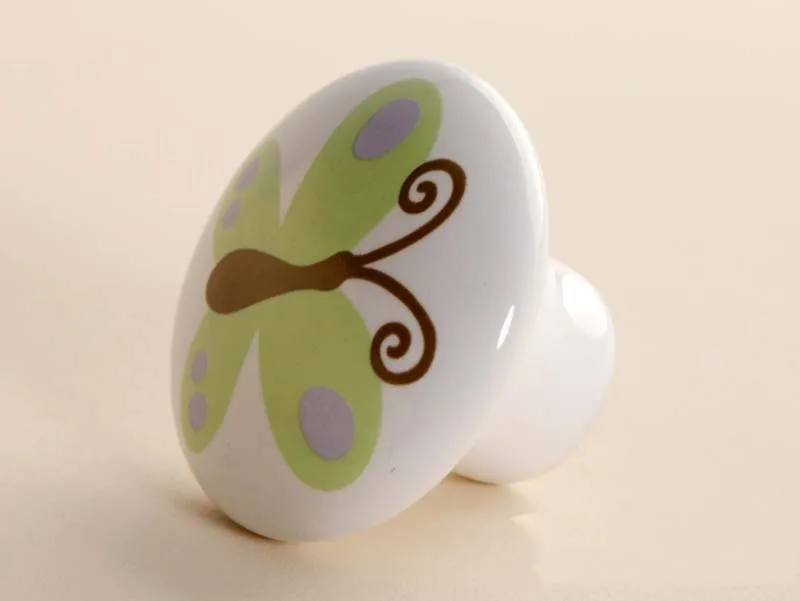 1 шт. ручка бабочка для детской комнаты|ceramic handle|butterfly knobsceramic door handle |