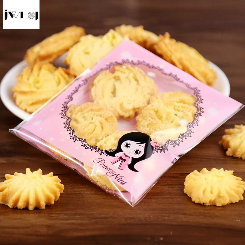 100 шт. розовая клейкая сумка для девочек и мальчиков diy Подарочные сумки рождества