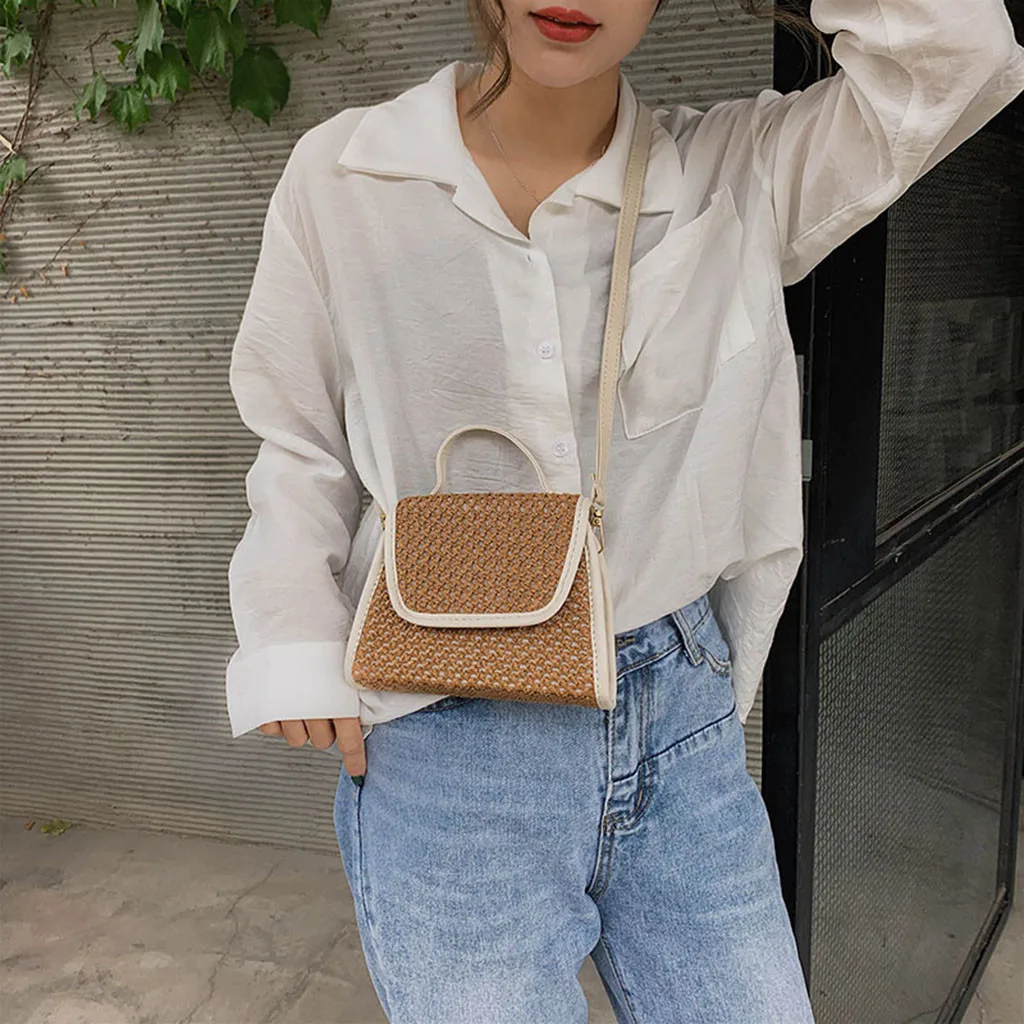 Пляжная Соломенная Сумка ведро 2019 маленькая сумка для женщин сумки через плечо