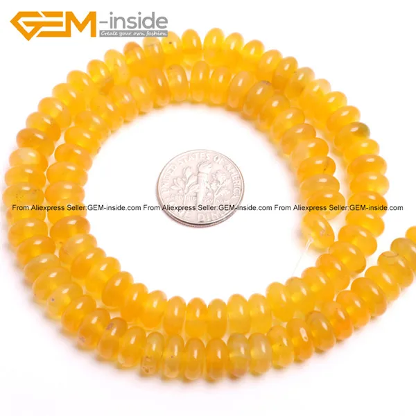 4X8mm Желтый Rondelle Agates каменные бусины-разделители Heishi диск для изготовления ювелирных изделий выбираемый Размер 15 дюймов DIY Ювелирные изделия драгоценный камень-внутри - Цвет: 4X8mm