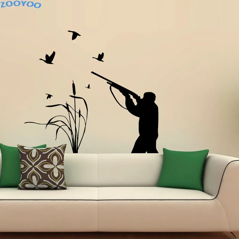Наклейки на стену ZOOYOO Bird для охоты домашнего декора гостиной декоративные