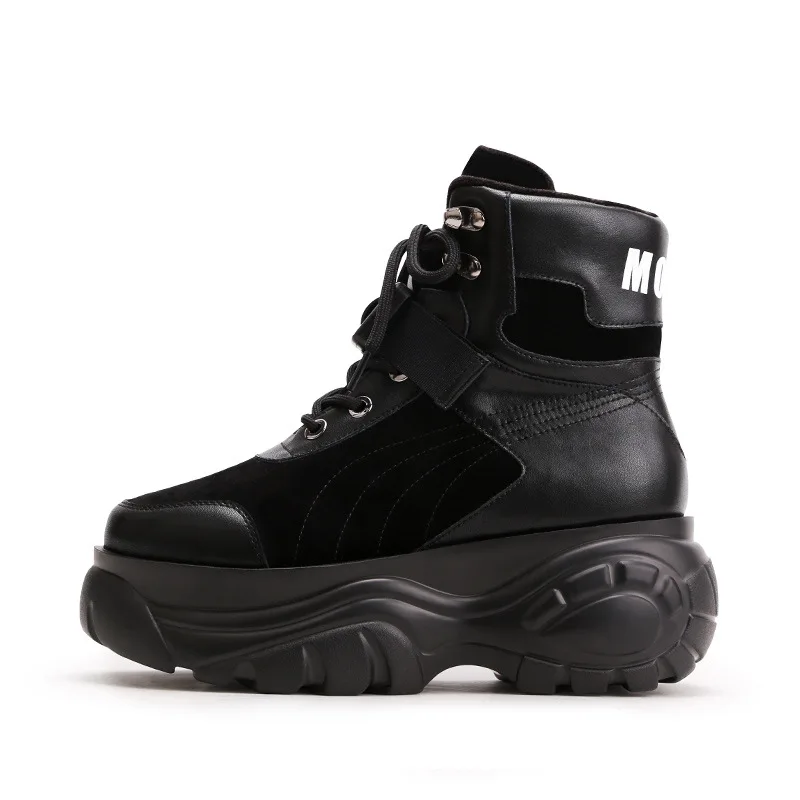 Botas mujer Повседневная обувь Женские модные брендовые Ботинки Martin на платформе
