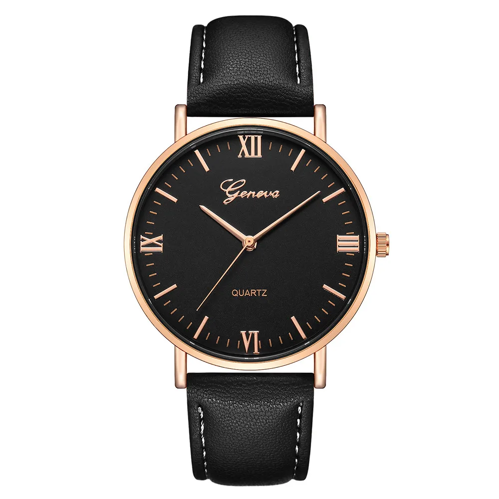 Black Reloj модные военные кварцевые мужские часы с большим циферблатом, кожаные спортивные часы, Классические наручные часы Relogio Masculino& Ff - Цвет: Black