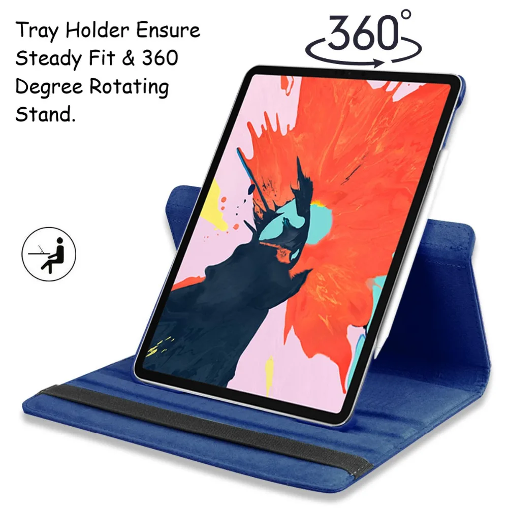Для iPad Pro 12," 3rd Gen чехол вращающийся на 360 Умный Магнитный чехол из искусственной кожи с Откидывающейся Крышкой Подставка поддержка карандаш Зарядка для Pro12.9
