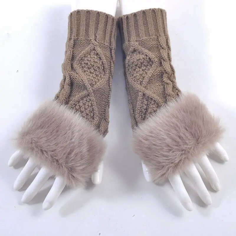 Зимние милые теплые женские перчатки smart point плюшевые без пальцев с мультяшным