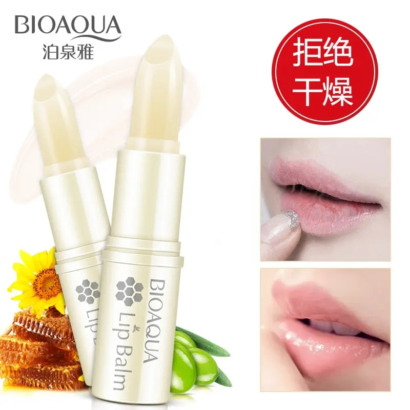 BIOAQUA 100% натуральный чистый алоэ медовый увлажняющий бальзам для губ бесцветный