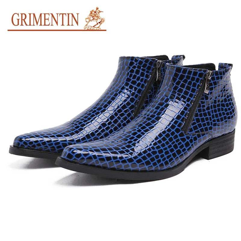 Мужская деловая обувь GRIMENTIN из натуральной кожи на молнии свадебная 2019|leather